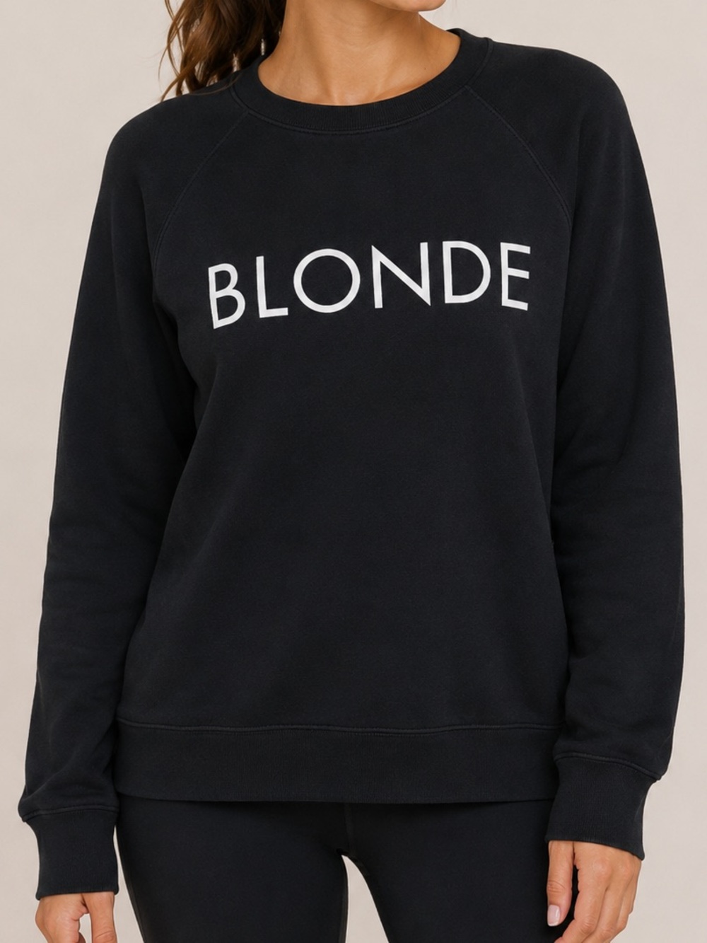 Brunette The Label BLONDE Graphic Crewneck Sweatshirt Black S/M